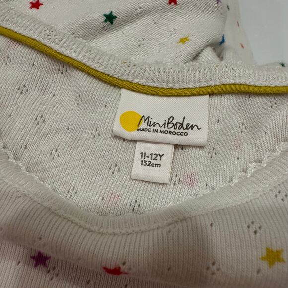 Mini Boden Rainbow Star Short Sleeve Pointelle Shirt - Picture 6 of 6
